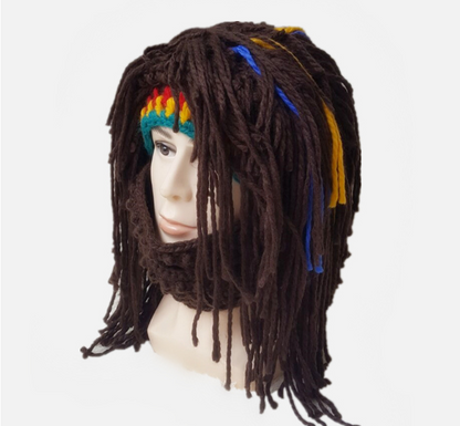 S.H. knit wool handmade beard men wig hats