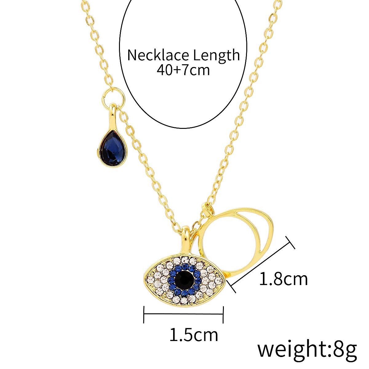 Diamond Demon Eye Necklace jewelry