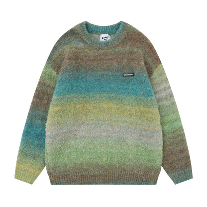 S.M. Gradient Contrast Striped Sweater