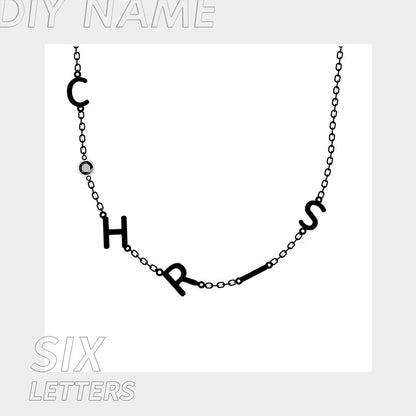 Stainless Steel 26 English Letter Name Necklace- F.J.C. JEWELRY