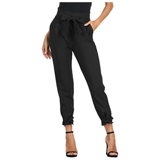 S.W. High Waisted Lace Up And Loose Fitting pants Women Clothing