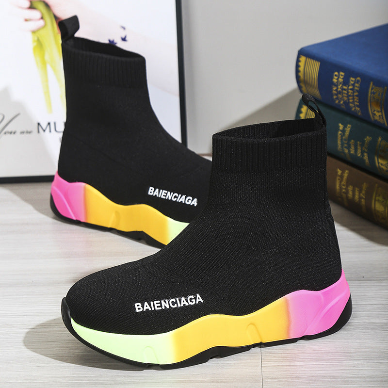 Black Sock Boots For Women Platform Shoes