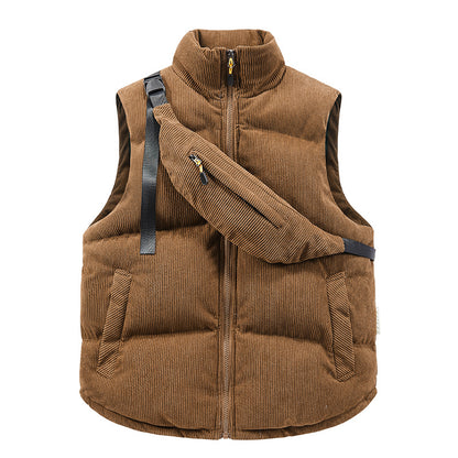 a brown vest with a zipper on the back