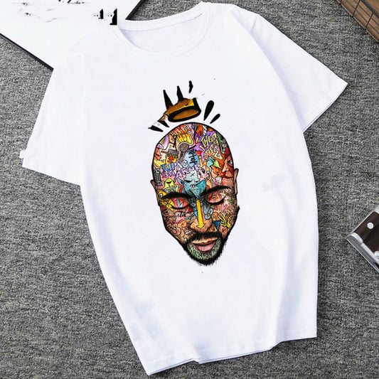 S.M. Hip-hop Fashion Print Men's And Women's Trendy T-shirt S.W.