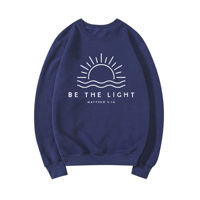 Women's Fleece-lined Crew Neck Sweater Plain Slogan S.W.