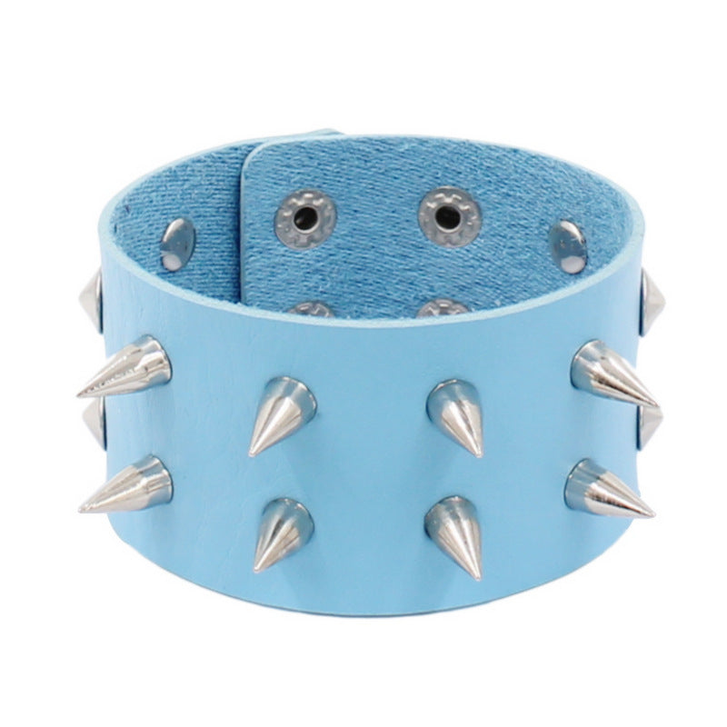 Fashion Leather Rivet Snap Bracelet