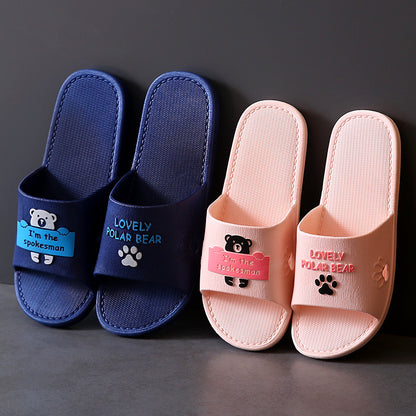 Black bear bathroom bath non-slip slippers