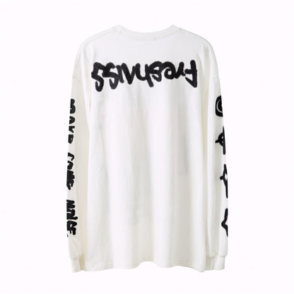 Hip-hop printed long-sleeved T-shirt S.M.