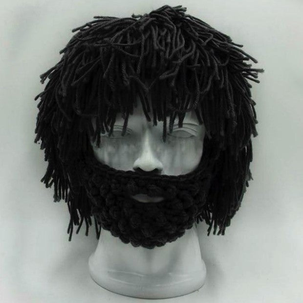 S.H. knit wool handmade beard men wig hats