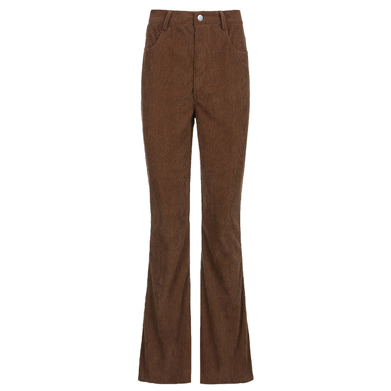 S.W. Corduroy high waist slim casual pants