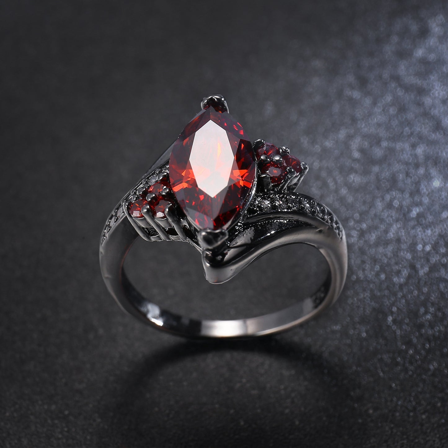 F.J.C. Red Gem Horse eye  ring