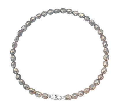 S925 Sterling Silver Baroque Pearl Necklace For Women