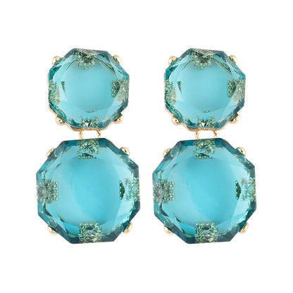 Summer Bohemian Style Transparent Resin Earrings