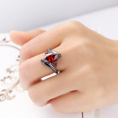 F.J.C. Red Gem Horse eye  ring