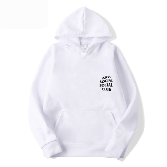 S.M.  Anti-Social Club Men's Hooded Letter Printing Casual Sweatshirt