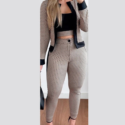 S.W.  Street Hipster Women's Vest Cardigan Leggings Three-piece Suit