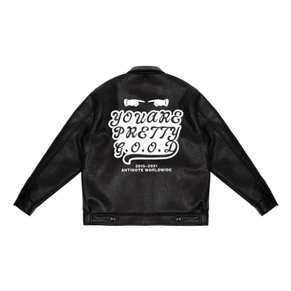 F.J.C. S.M.  Leather Bomber Jacket