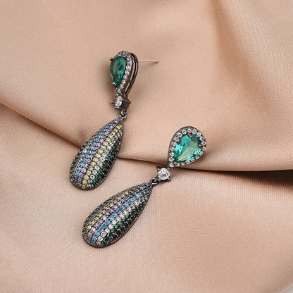 S925 Silver Needle Drop Zircon Earrings Long Earrings Earrings Earrings