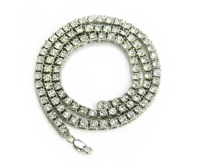 Men's Hip Hop Diamond Gold Necklace Alloy Pendant Full Rhinestone Single Row Item Jewelry