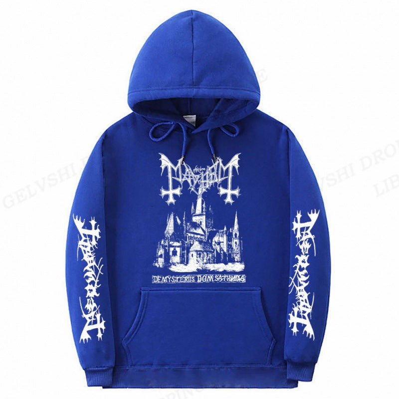 S.M. Men's Solid Color Printed Fashion Hoodie