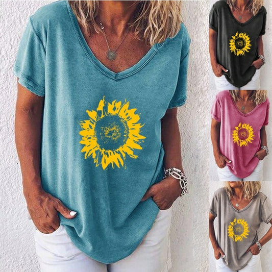 Women's Sunflower abstract print T shirts S.W.