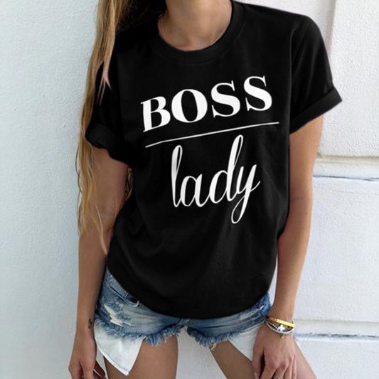 S.W. Summer Fashion Women Casual Letter Printed T-shirt Tops Lady Tee Printed Short Sleeve Tops