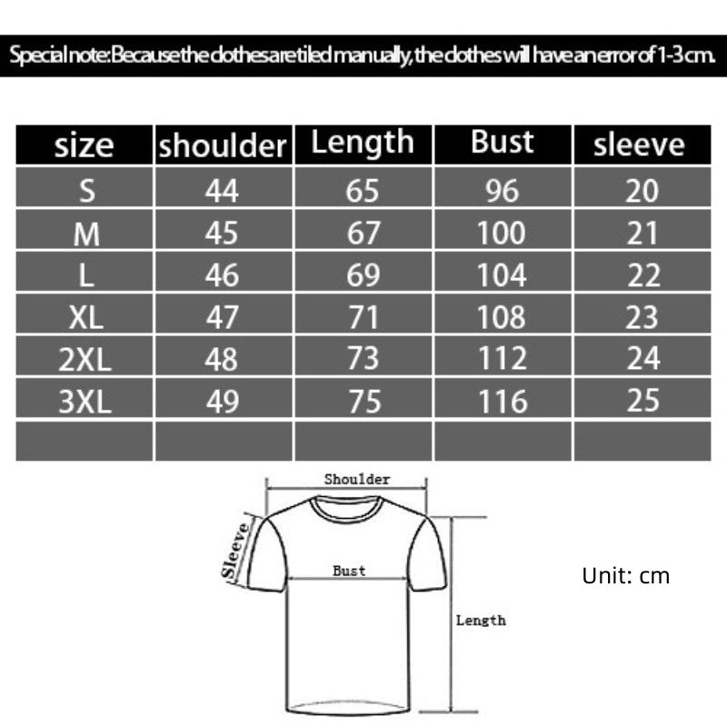 S.M. Men's 3D Digital Printing Casual Round Neck Short Sleeves