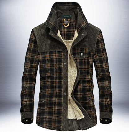 S.M.  Pure Cotton Plaid  Military Style Jacket