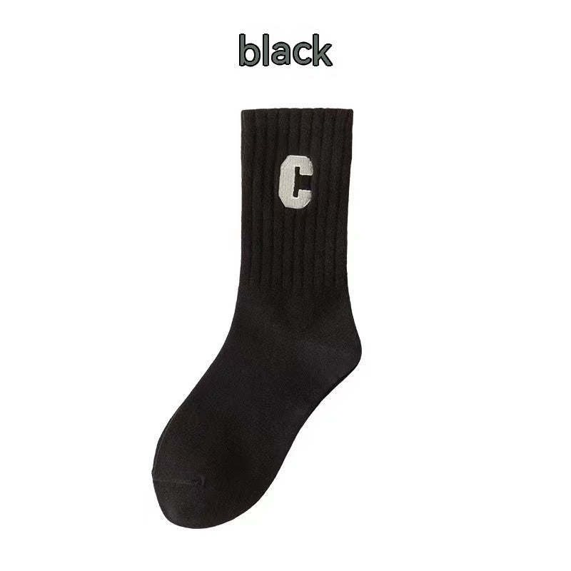 F.J.C. S.W. Brown Socks Women's Long  Letter " C" socks