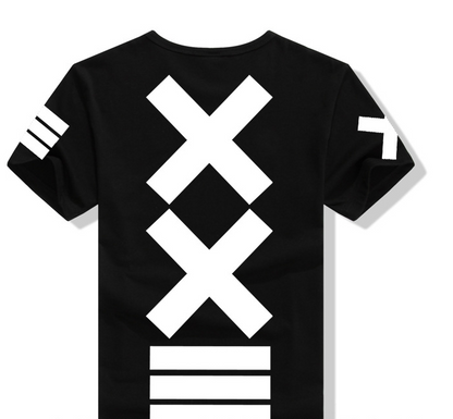 S.M. Men's hip hop rock print T-shirt
