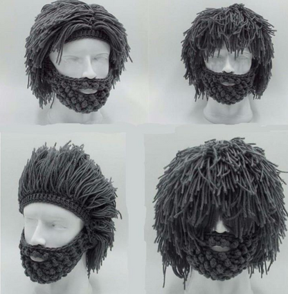 S.H. knit wool handmade beard men wig hats