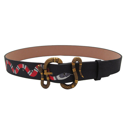 S.M. Men's snake buckle belt