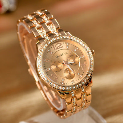 Geneva alloy diamond watches.