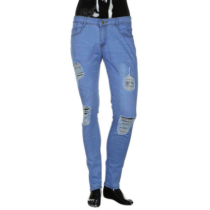 S.M. SUPER SKINNY Stretchy Ripped Skinny Biker Jeans