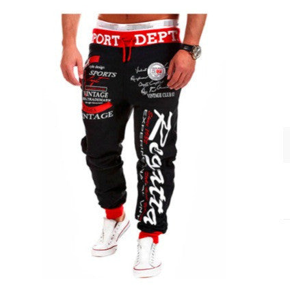 S.M. Men's Graphic Letter Print Loose Joggers