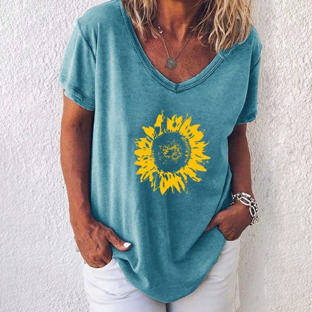 Women's Sunflower abstract print T shirts S.W.