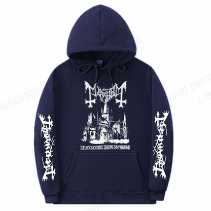 S.M. Men's Solid Color Printed Fashion Hoodie