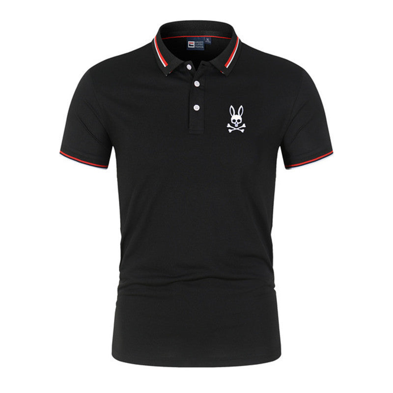 S.M. Men's Printed Short-sleeved Polo style Shirt