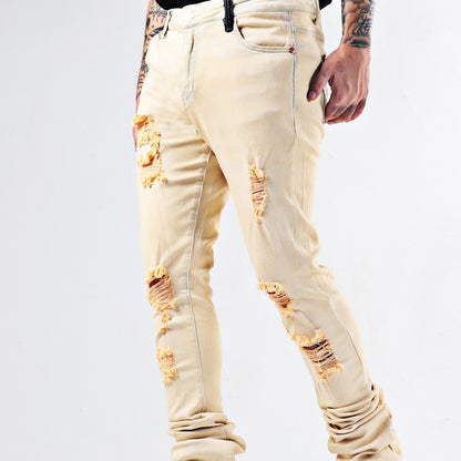 S.M.  Elastic Heavy Duty Flare Jeans