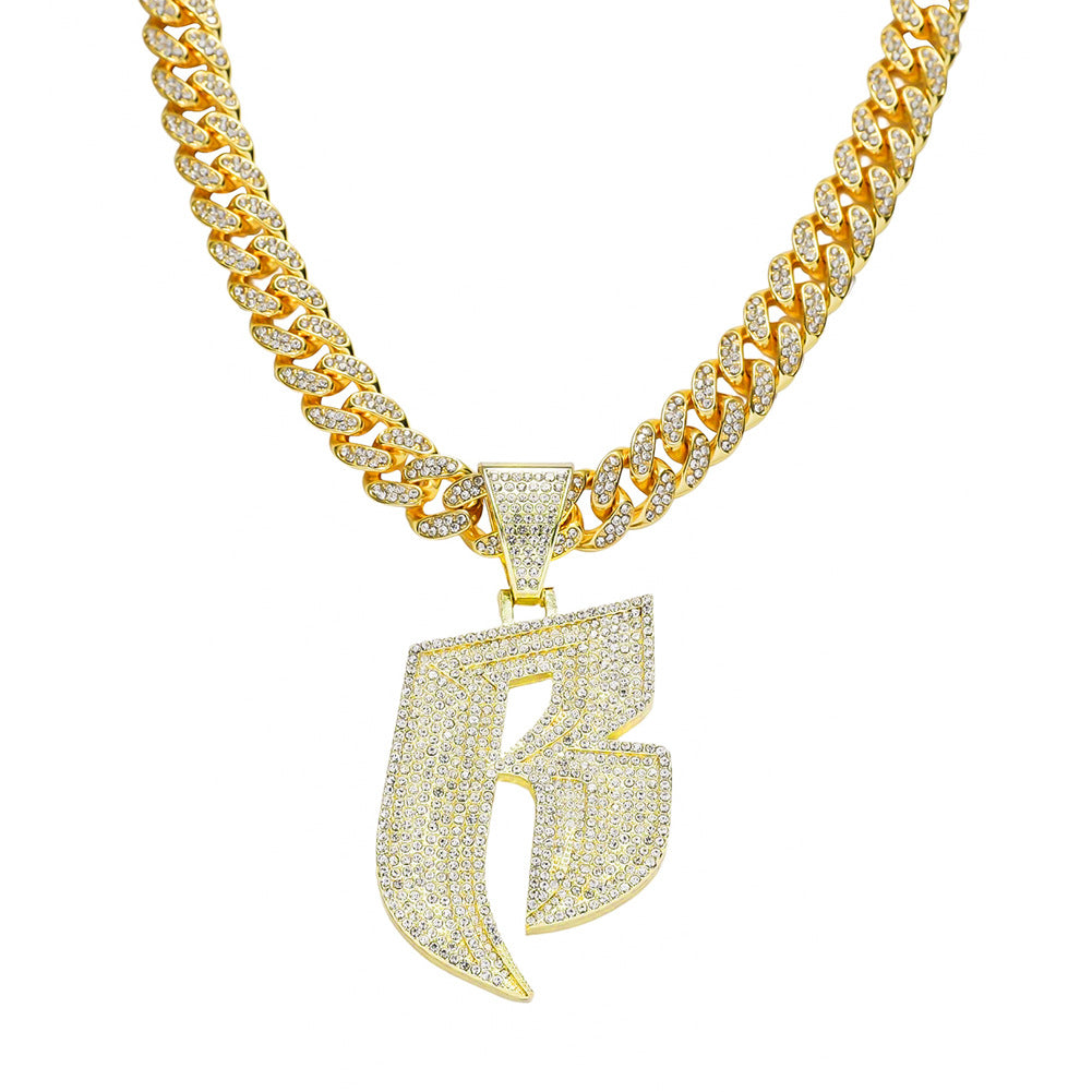 Men's Fashion And Fully-jewelled Letter B Pendant Necklace