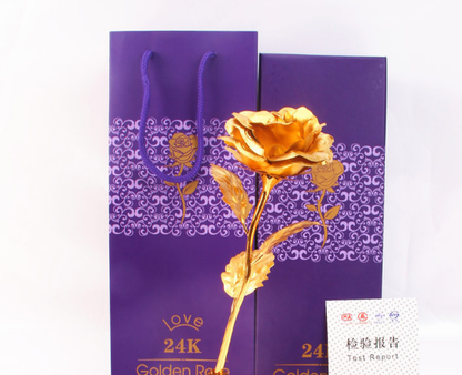 S.B. gold rose gift bag