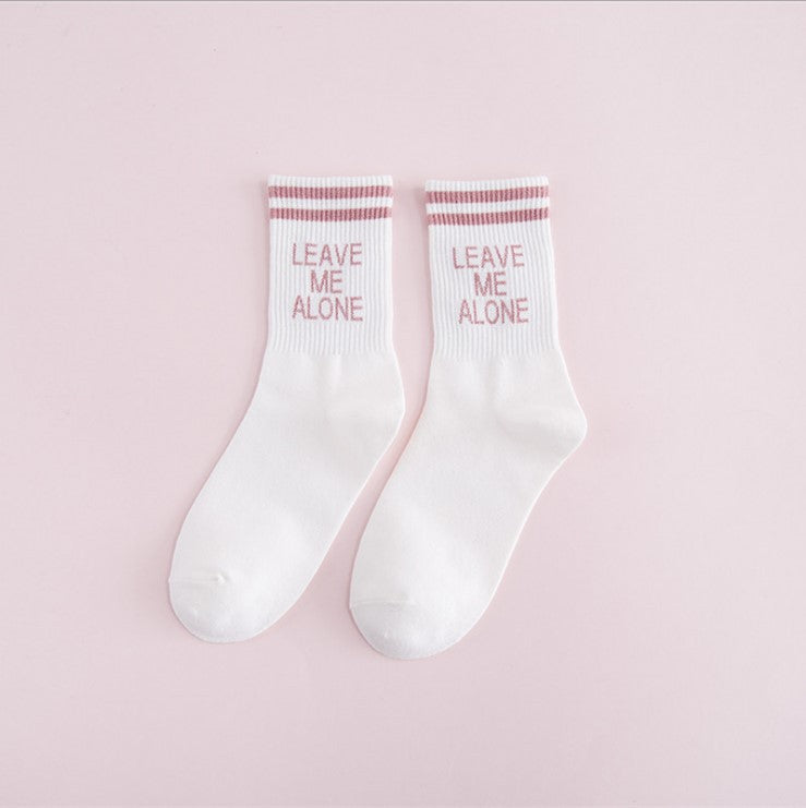 Luokou two bars long tube female socks