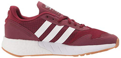 a red and white adidas sneakers