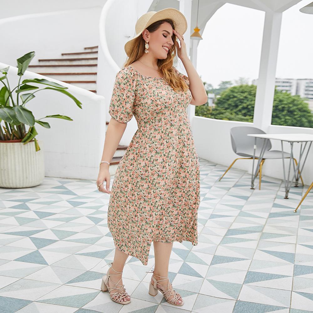 Plus Size Women Floral Dress