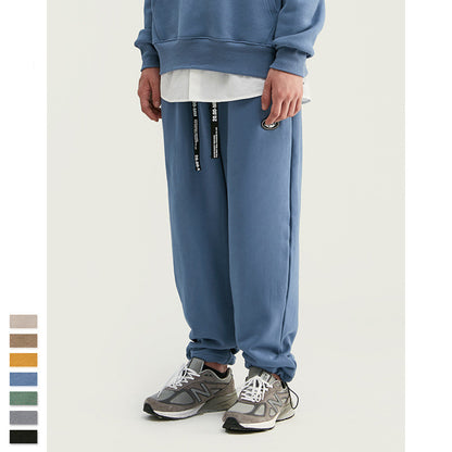 Men's SOLID COLOR Drawstring  stretch sweatpants S.M.