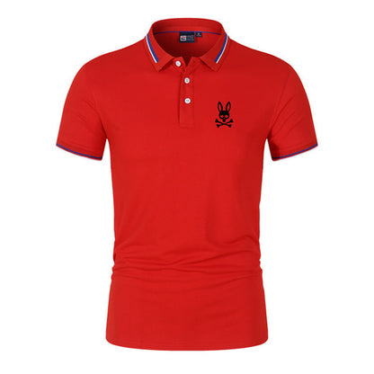 S.M. Men's Printed Short-sleeved Polo style Shirt