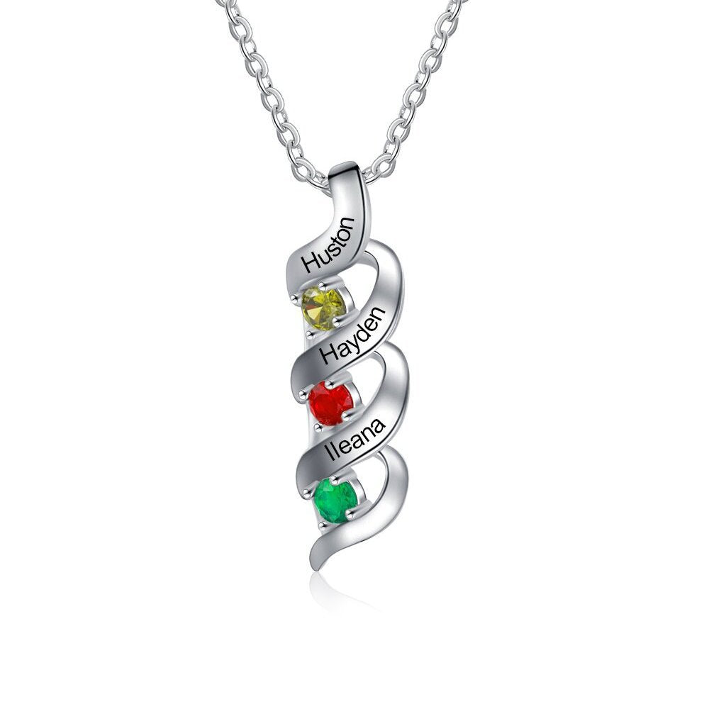 Diamond Spiral Letter Pendant Valentine's Day