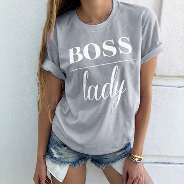 S.W. Summer Fashion Women Casual Letter Printed T-shirt Tops Lady Tee Printed Short Sleeve Tops