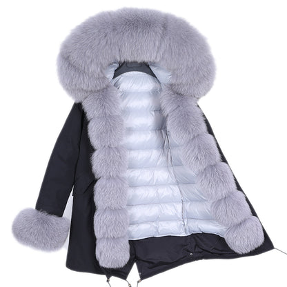 Coat Fur With Detachable Inner Liner Placket