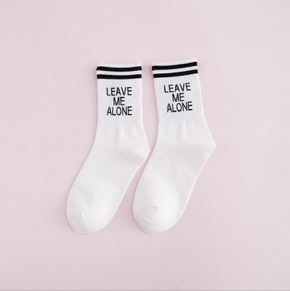 Luokou two bars long tube female socks